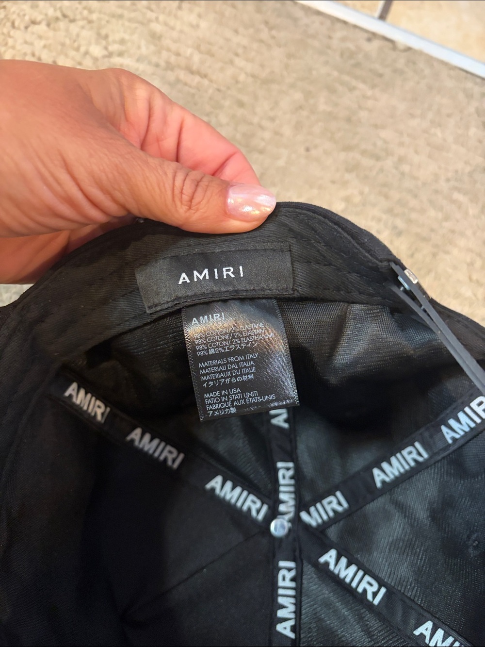 Amiri Black Baseball Cap with Red Embroidered Logo - Men - Picture 8 of 10